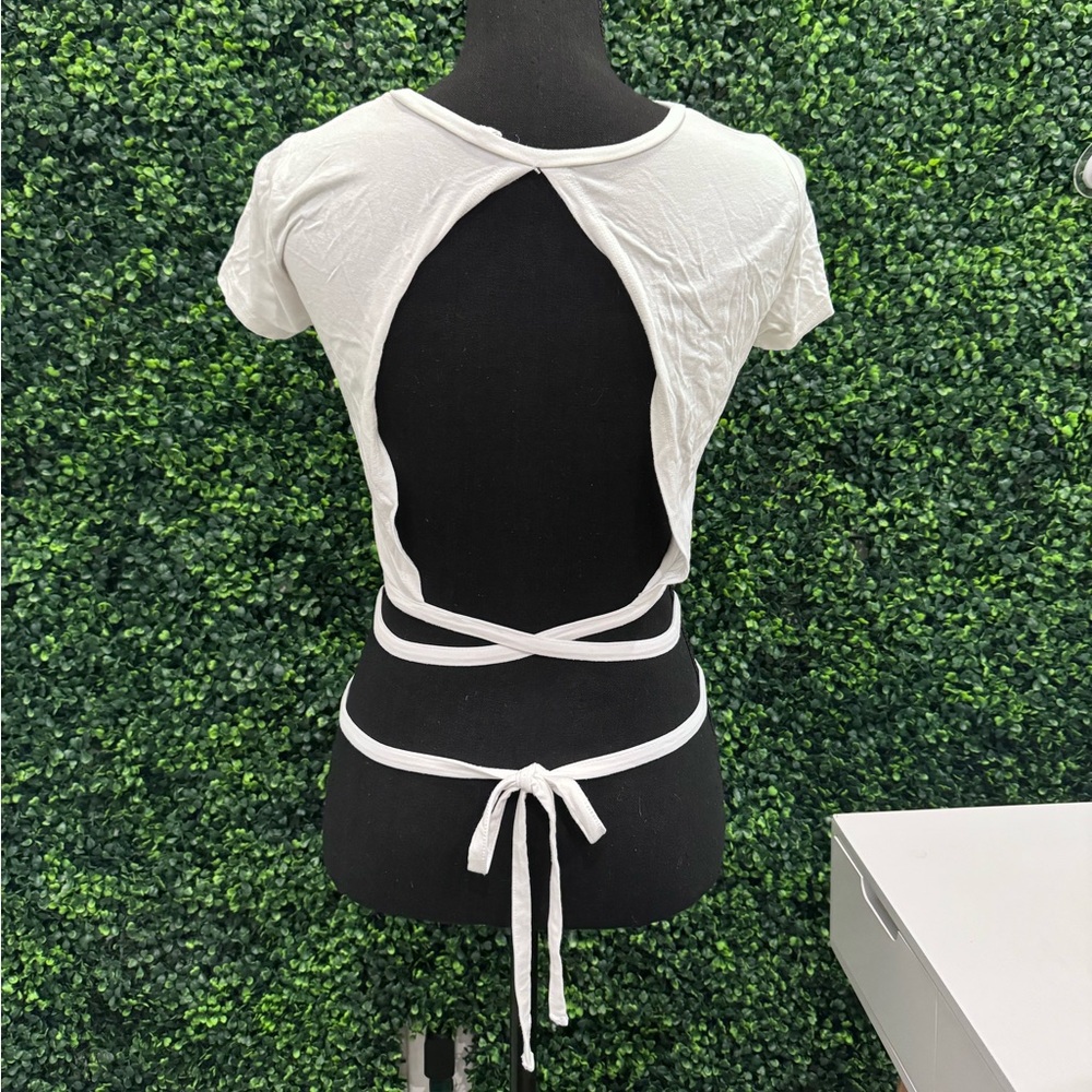 white open back crop top - Picture 3 of 3